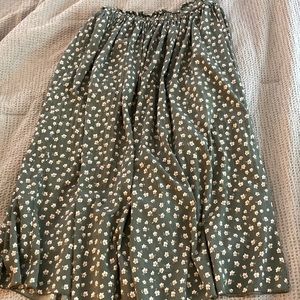 EXLURA Womens High Waist Polka Dot Pleated Skirt Midi Swing Skirt with Pockets